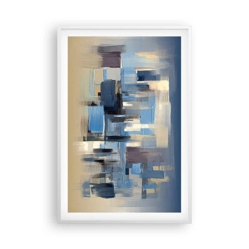 Plakat w białej ramie - Błękitna konstrukcja - 61x91 cm