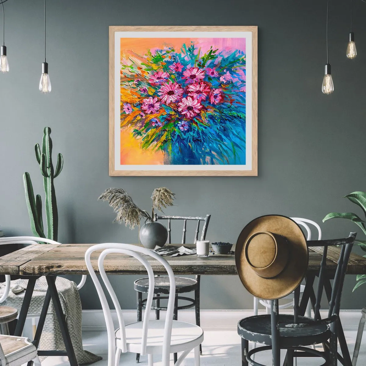 Plakat w ramie jasny dąb - Energia życia - 40x40 cm