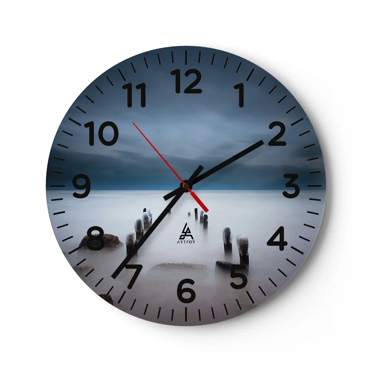Zegar ścienny - Zamyślone jezioro - 40x40 cm