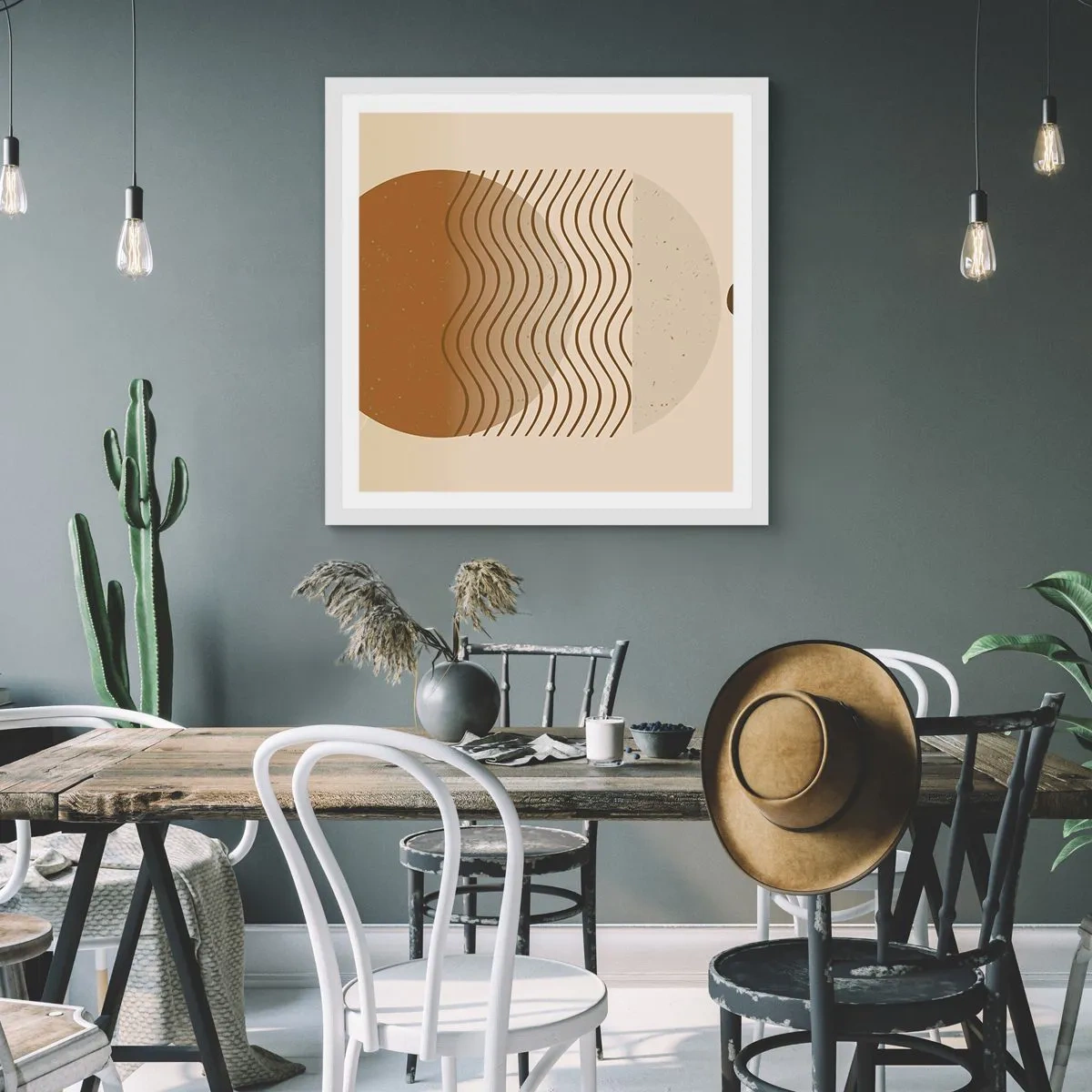 Plakat w białej ramie - O pochodzeniu figur geometrycznych - 30x30 cm
