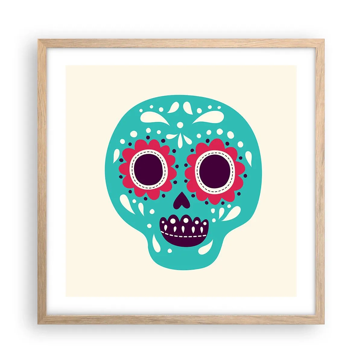 Plakat w ramie jasny dąb - Życie – zabawa aż do śmierci - 50x50 cm