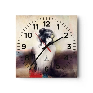 Zegar ścienny - Łagodne linie, owalne kształty - 40x40 cm