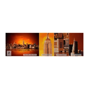 Fototapeta Próbka Premium Sand - Panorama wielkomiejska w żólci i brązie - Nowy Jork, Architektura, Miasto - 100x30 cm