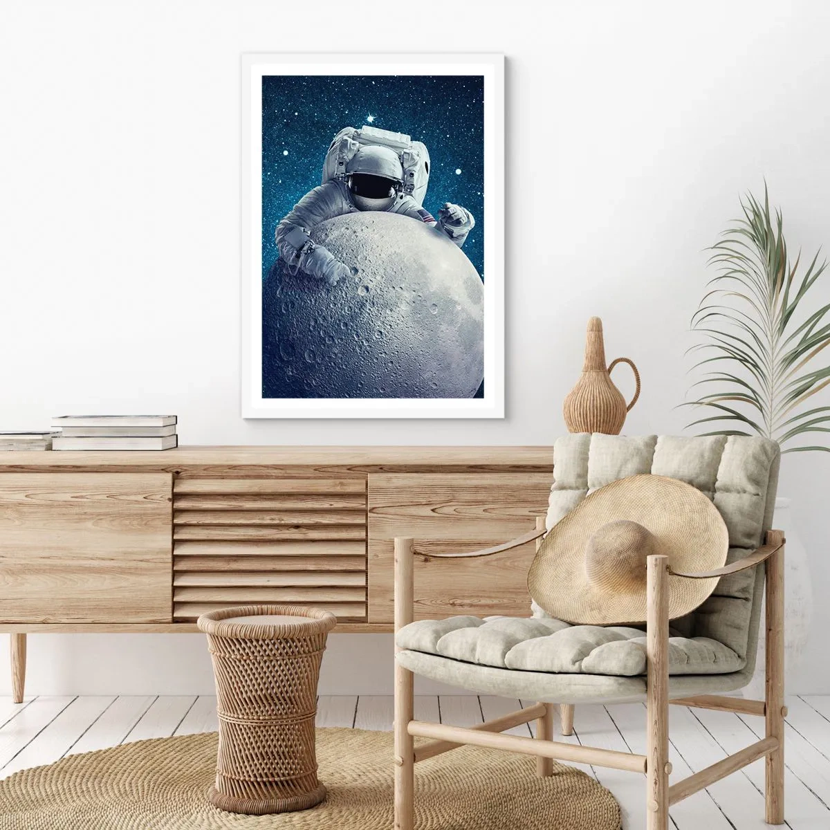 Plakat w białej ramie - Kosmiczny żartowniś - 30x40 cm