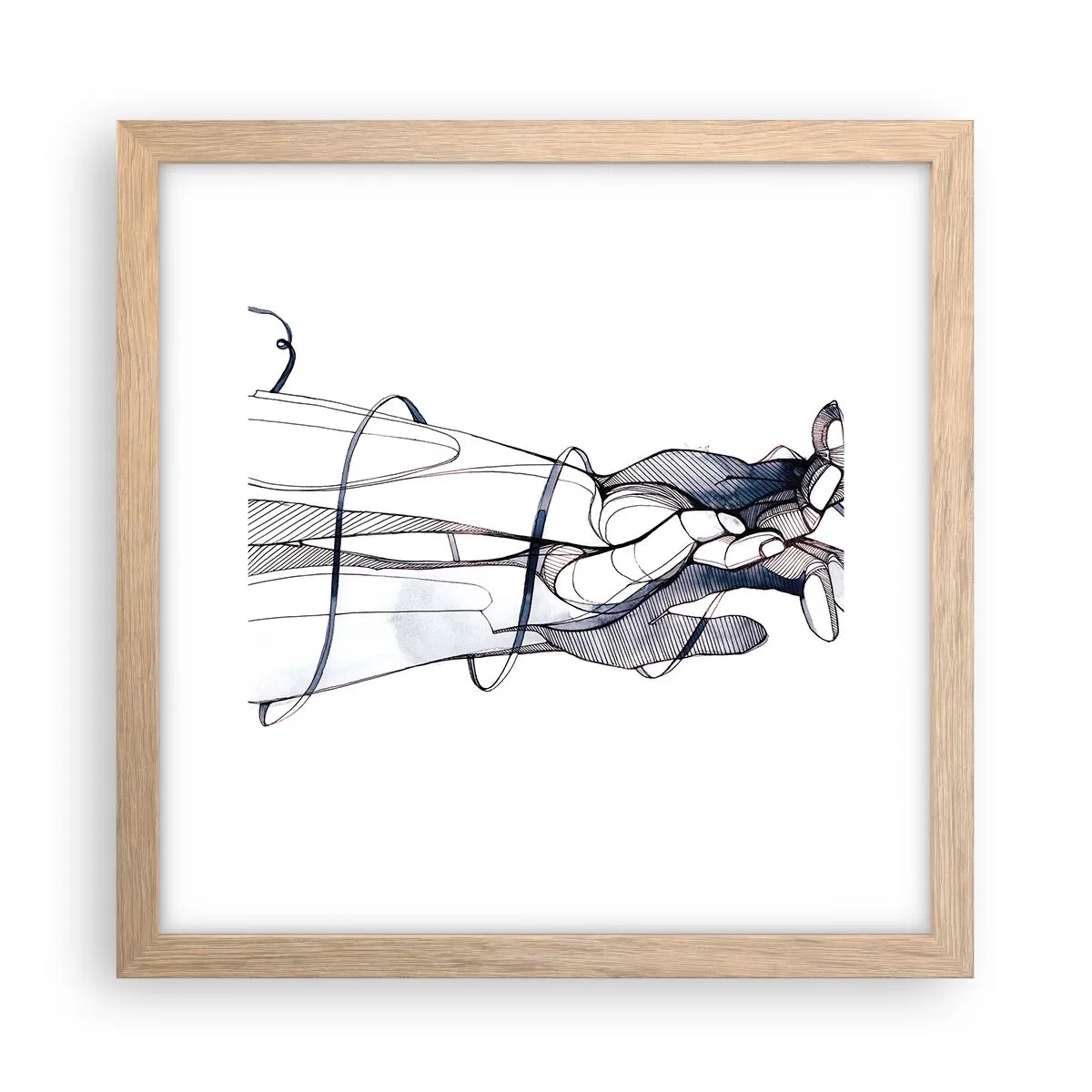 Plakat w ramie jasny dąb - Studium dotyku - 30x30 cm