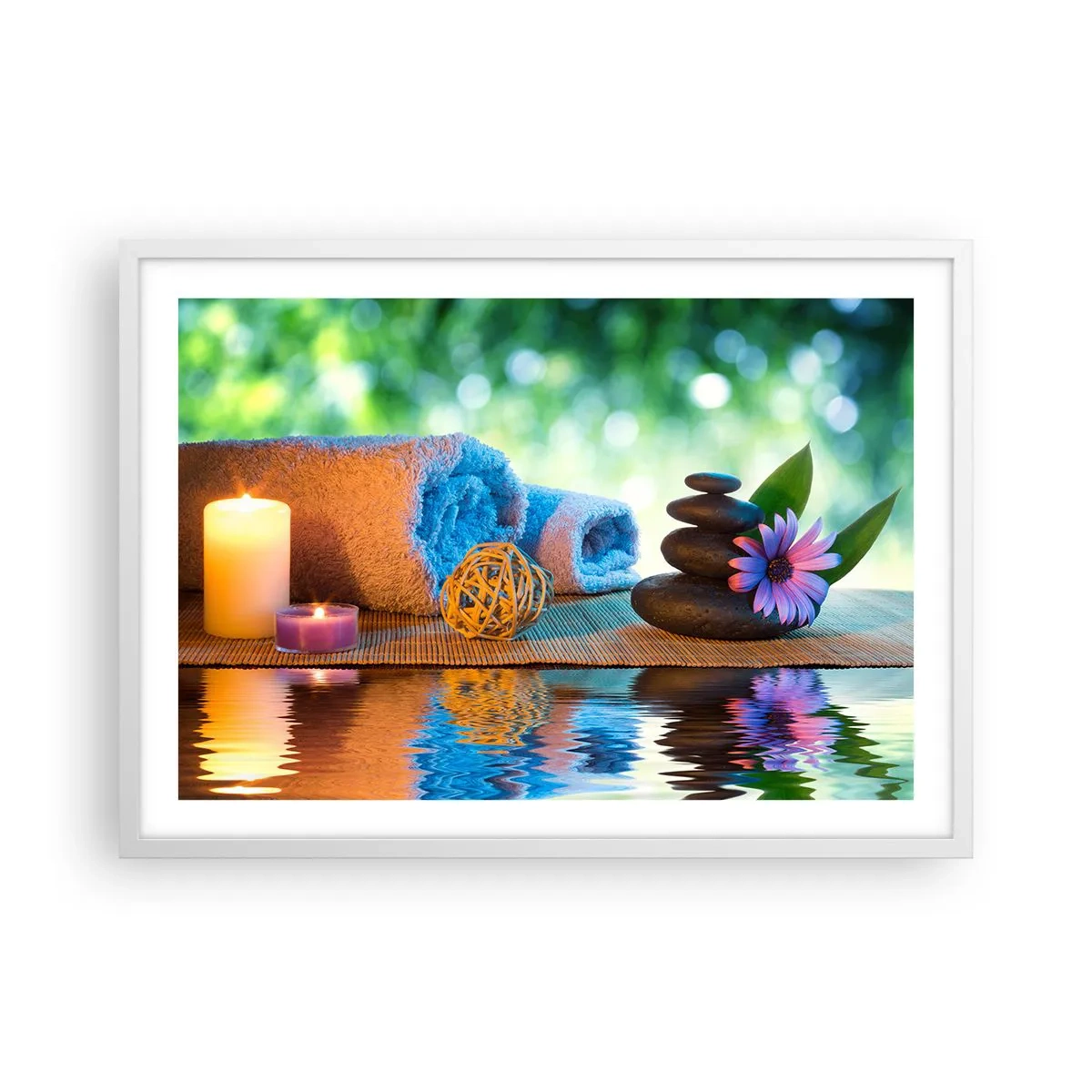 Plakat w białej ramie - Czas dla ciała - 70x50 cm