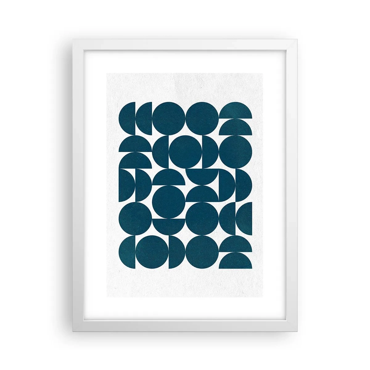 Plakat w białej ramie - Koła i półkola - 30x40 cm