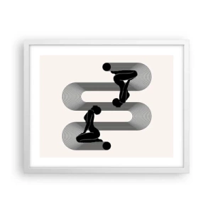 Plakat w białej ramie - Zmysłowa symetria - 50x40 cm