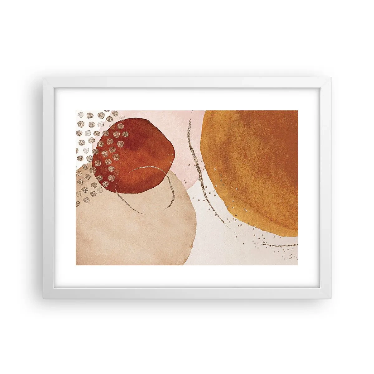 Plakat w białej ramie - Krągłość i ruch - 40x30 cm