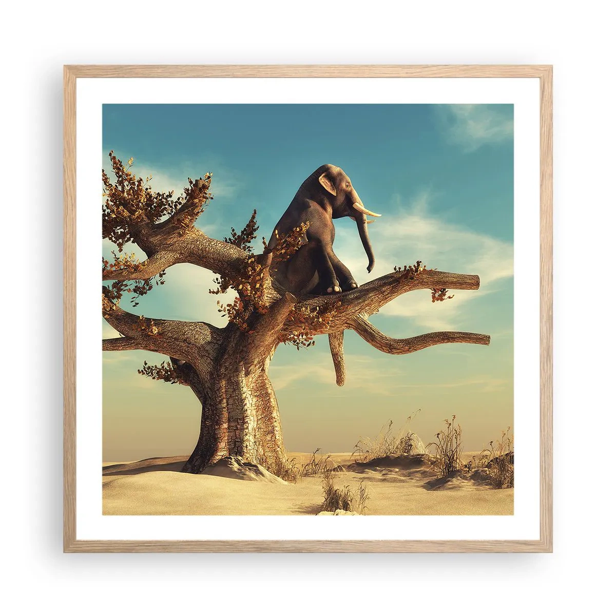 Plakat w ramie jasny dąb - Nowy punkt widzenia - 60x60 cm