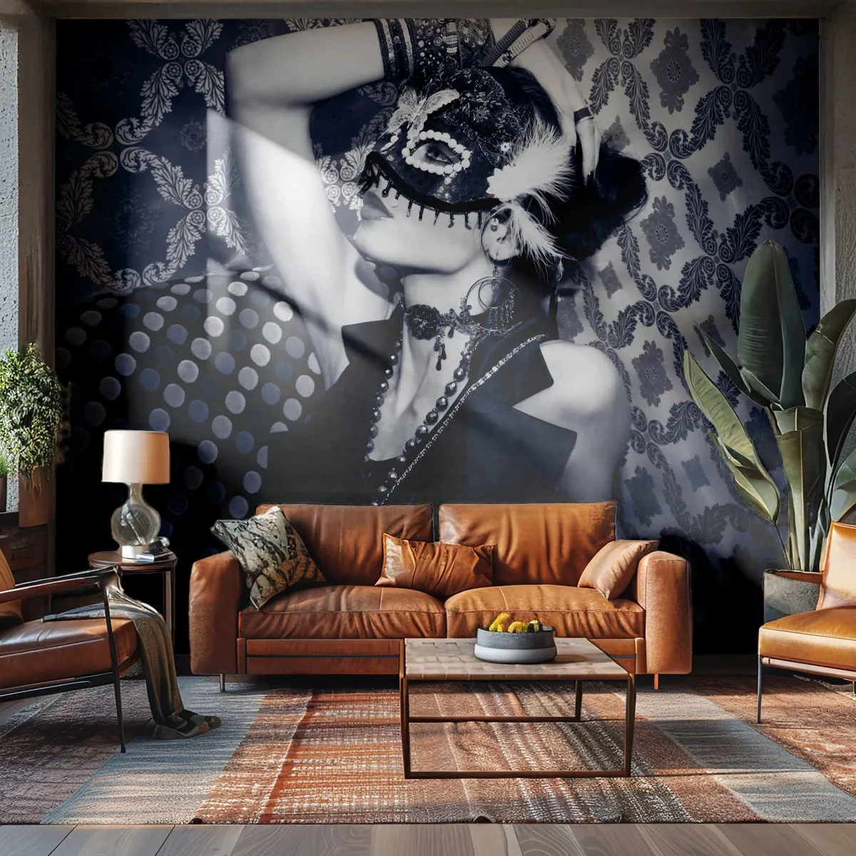 Fototapeta Premium Canvas - Dekoracje, ozdoby, desenie... - Kobieta, Maska Wenecka, Modelka - 250x175 cm