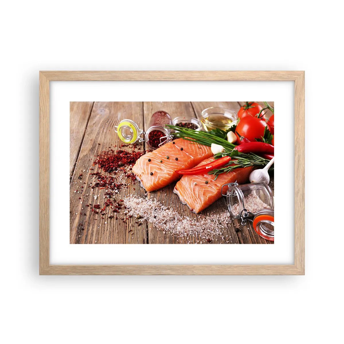 Plakat w ramie jasny dąb - Norweska przygoda w kuchni - 40x30 cm