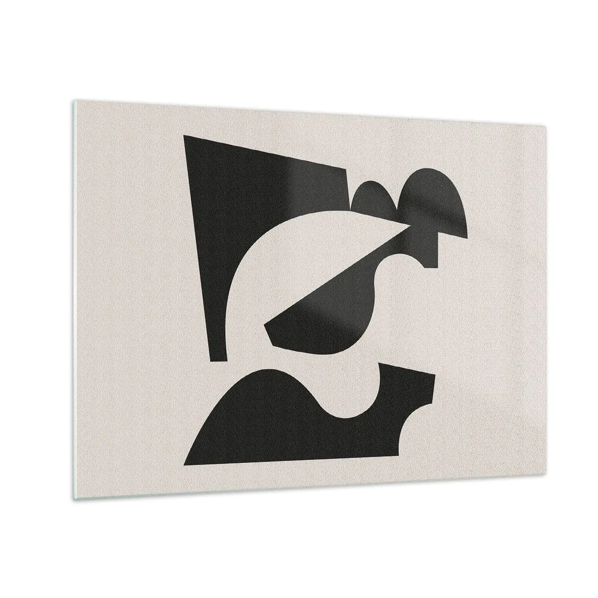 Obraz na szkle - Abstrakcyjna czarno-biała kompozycja geometryczna - 70x50cm - Do samodzielnego składania - Nowoczesna dekoracja ścienna do salonu i sypialni ARTTOR