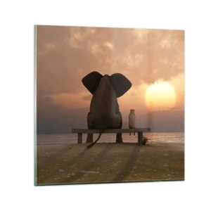 Obraz na szkle - Dobrze jest razem pomilczeć - 70x70 cm