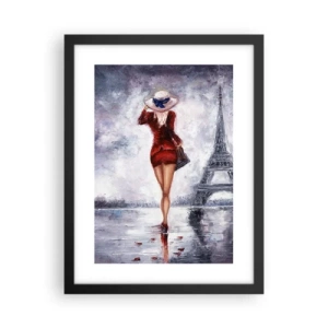 Plakat w czarnej ramie - Paryskie symbole - 30x40 cm