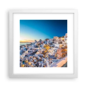 Plakat w białej ramie - Esencja greckości - 30x30 cm