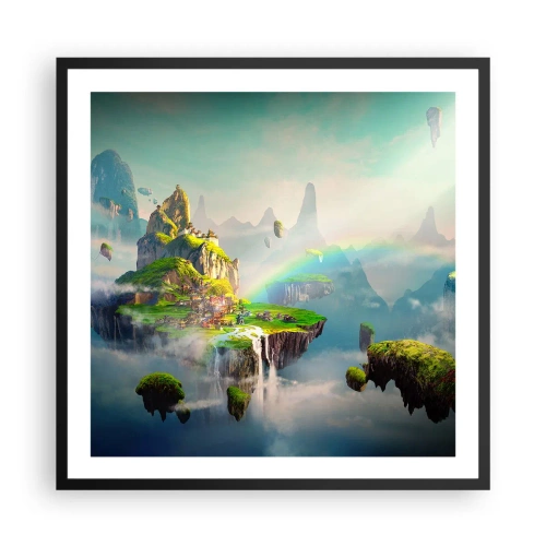 Plakat w czarnej ramie - Śródniebie - wyspy szczęśliwe - 60x60 cm