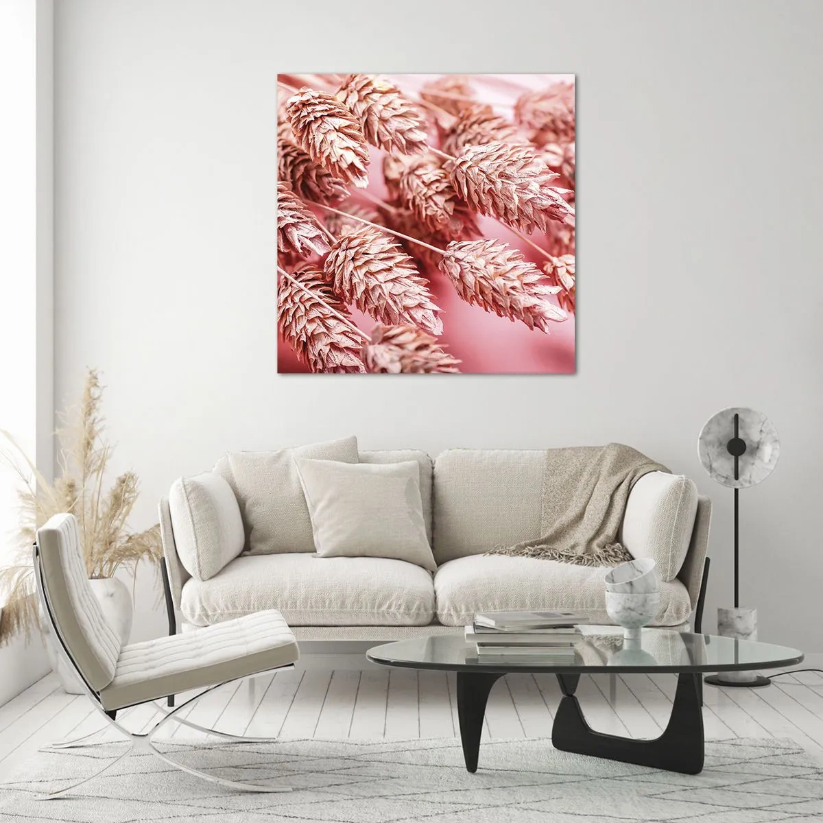 Obraz na szkle - Kwietna kaskada w różu - 60x60 cm