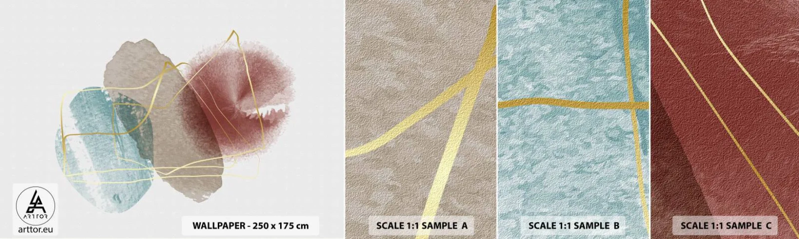 Fototapeta Próbka Samoprzylepna Deluxe Sticker - Korale przestrzeni - Abstrakcja, Sztuka, Nowoczesny Wzór - 100x30 cm