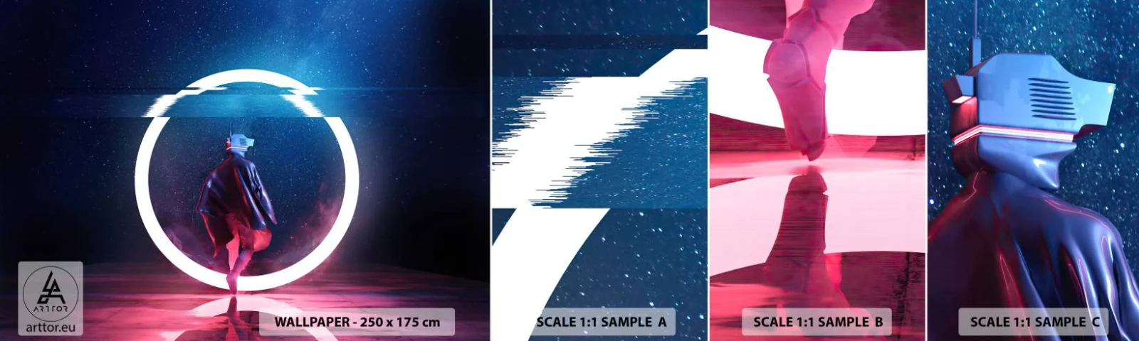 Fototapeta Próbka Samoprzylepna Deluxe Sticker - Między światami - Futurystyczny, Astronauta, Kosmos - 100x30 cm