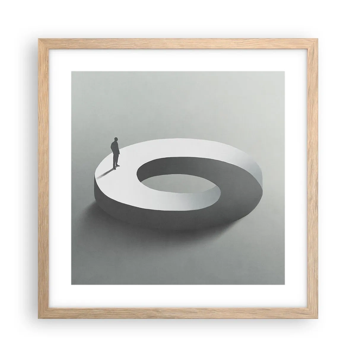 Plakat w ramie jasny dąb - I bądź tu mądry - 40x40 cm