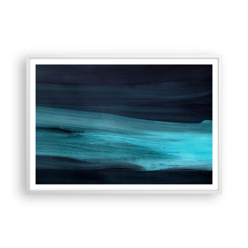 Plakat w białej ramie - Popłyń z nurtem - 100x70 cm