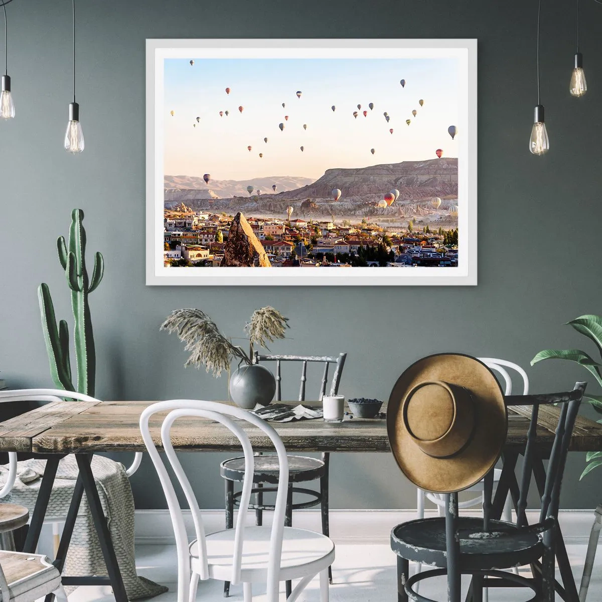 Plakat w białej ramie - Jak statki na niebie - 100x70 cm