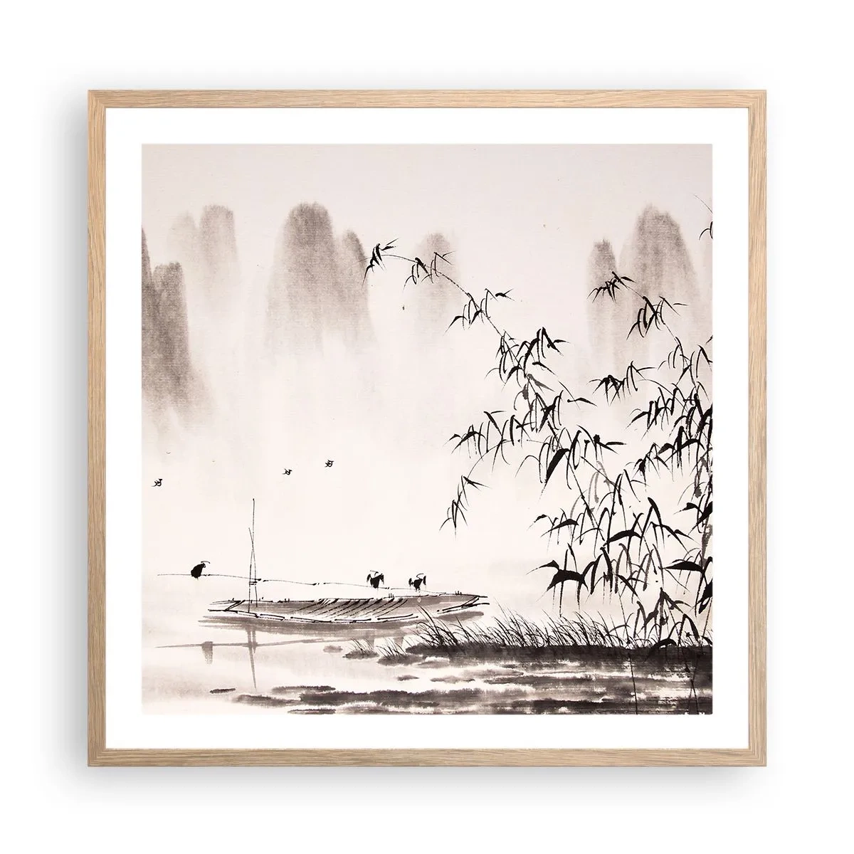 Plakat w ramie jasny dąb - Cisza ryżowych pól - 60x60 cm