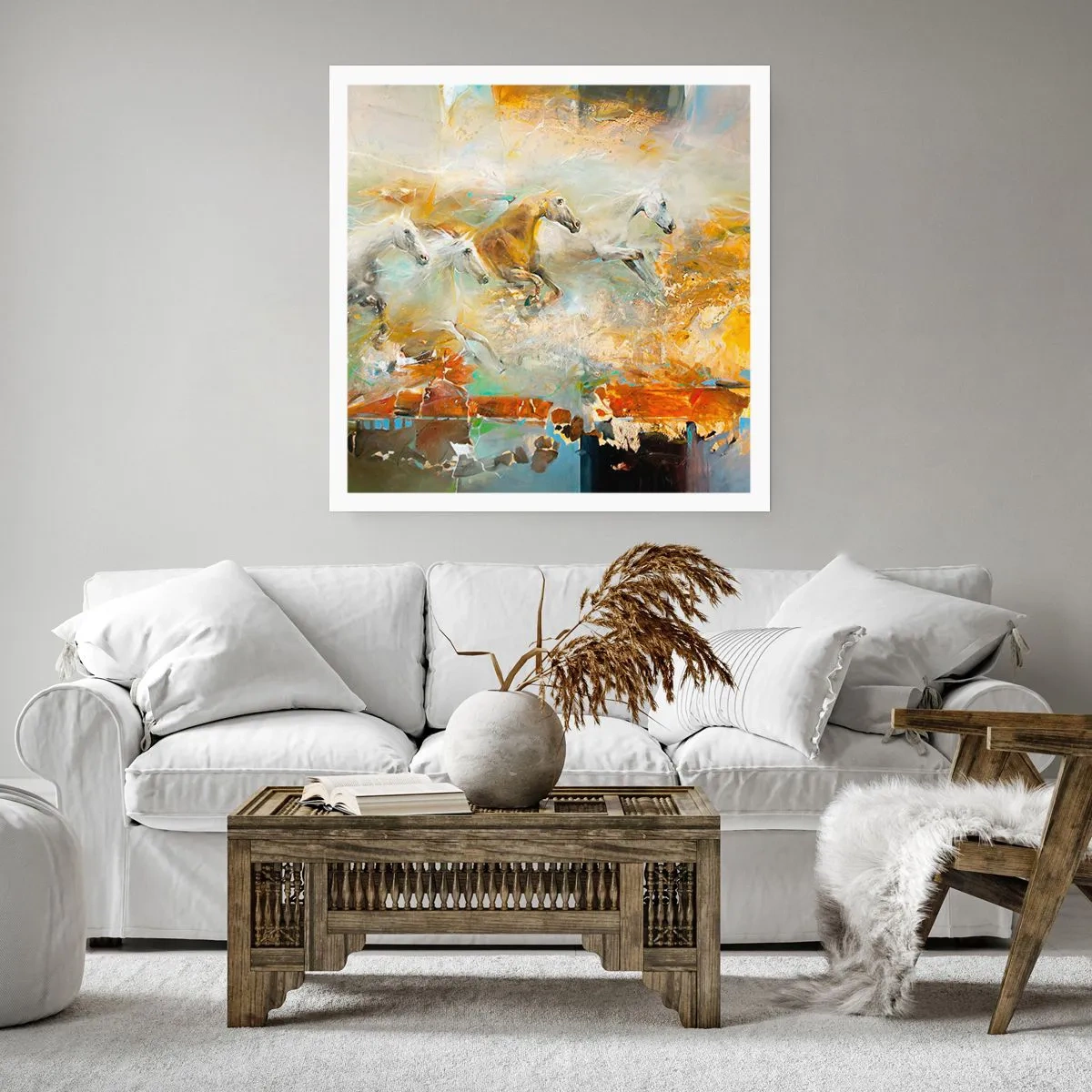 Plakat - Galopem przez światło - 30x30 cm