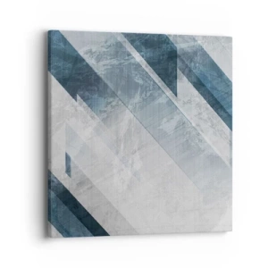 Obraz na płótnie - Kompozycja przestrzenna – ruch szarości - 40x40 cm