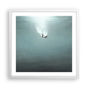 Plakat w białej ramie - W objęciach oceanu - 50x50 cm