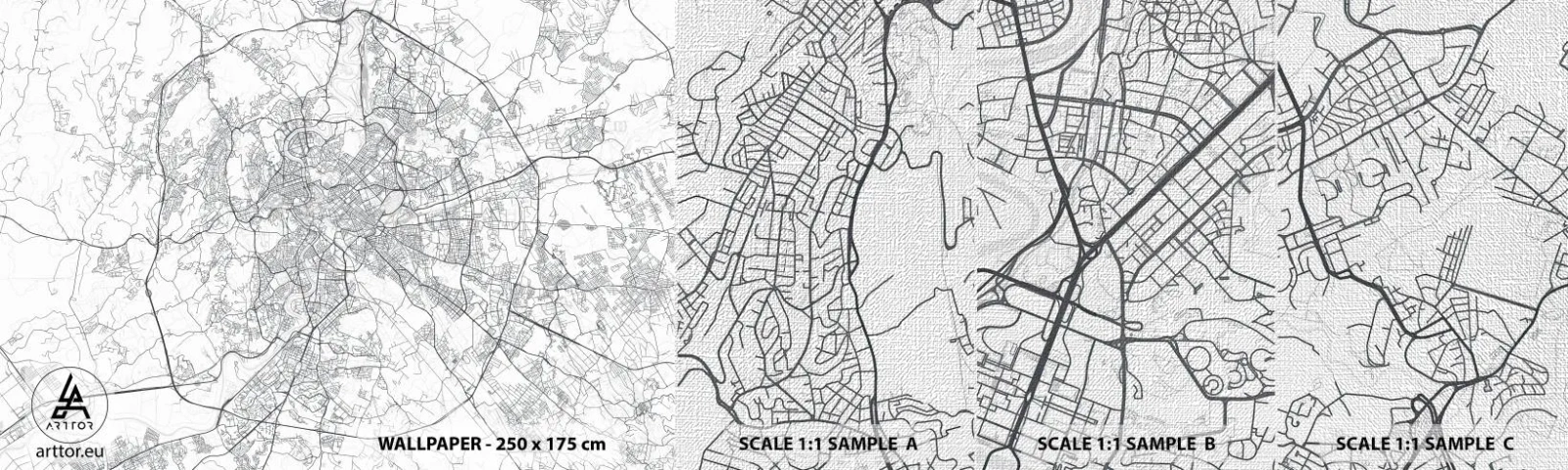 Fototapeta Próbka Premium Canvas - Rzymski krąg - Miasto, Mapa Miasta, Rzym - 100x30 cm