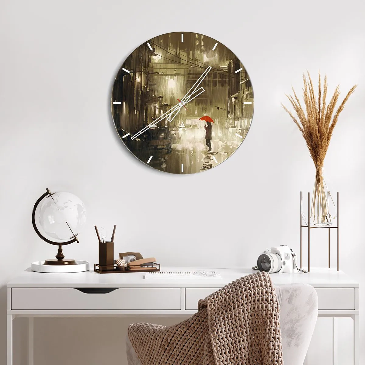 Zegar ścienny - Sama, ale nie samotna - 40x40 cm