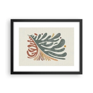 Plakat w czarnej ramie - Wielobarwny liść - 40x30 cm