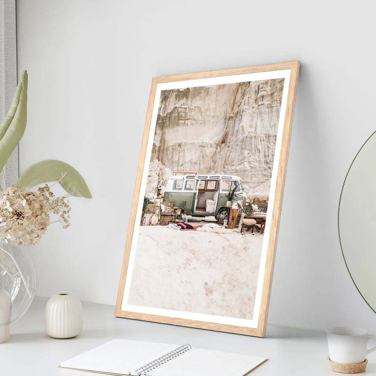 Plakat w ramie jasny dąb - Podróż czas zacząć - 40x50 cm