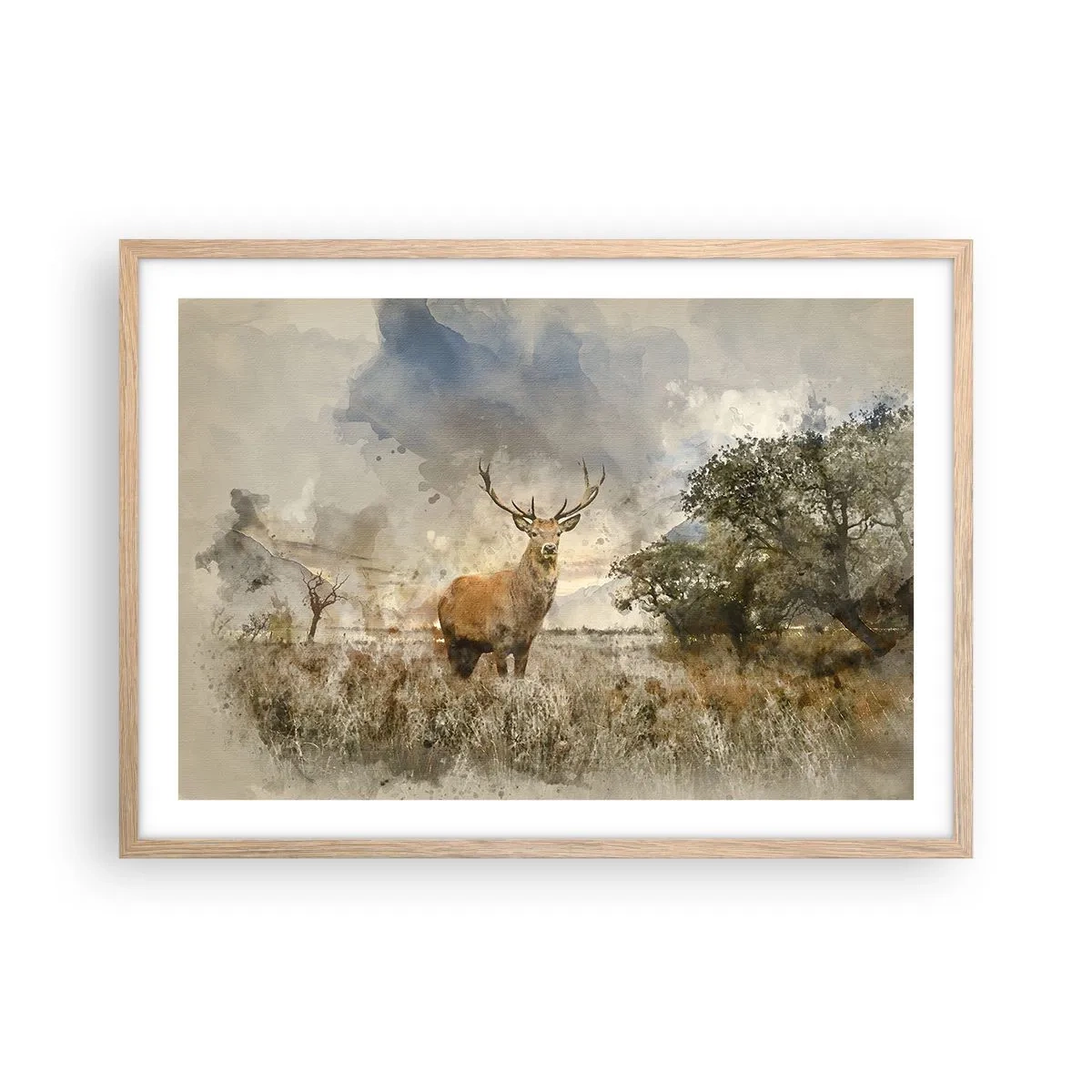 Plakat w ramie jasny dąb - Godność - siła - dostojeństwo - 70x50 cm