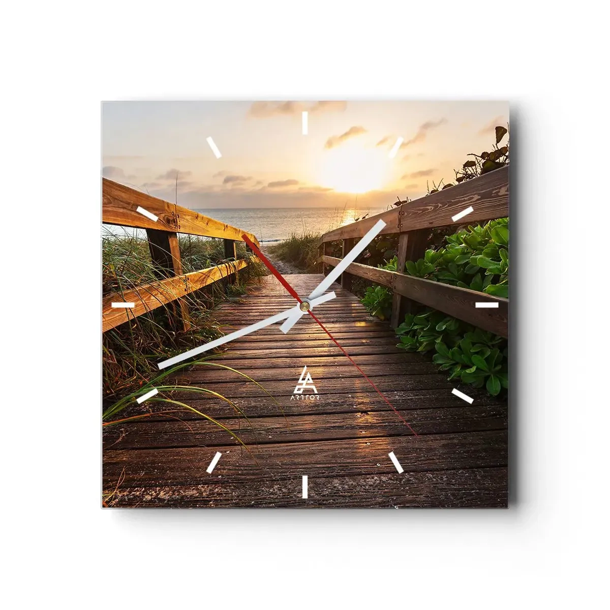 Zegar ścienny - I wprost nad brzeg - 40x40 cm