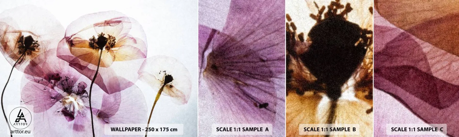 Fototapeta Próbka Samoprzylepna Deluxe Sticker - Kwiatów ciała przezrocze - Kwiaty, Ogród, Sztuka - 100x30 cm