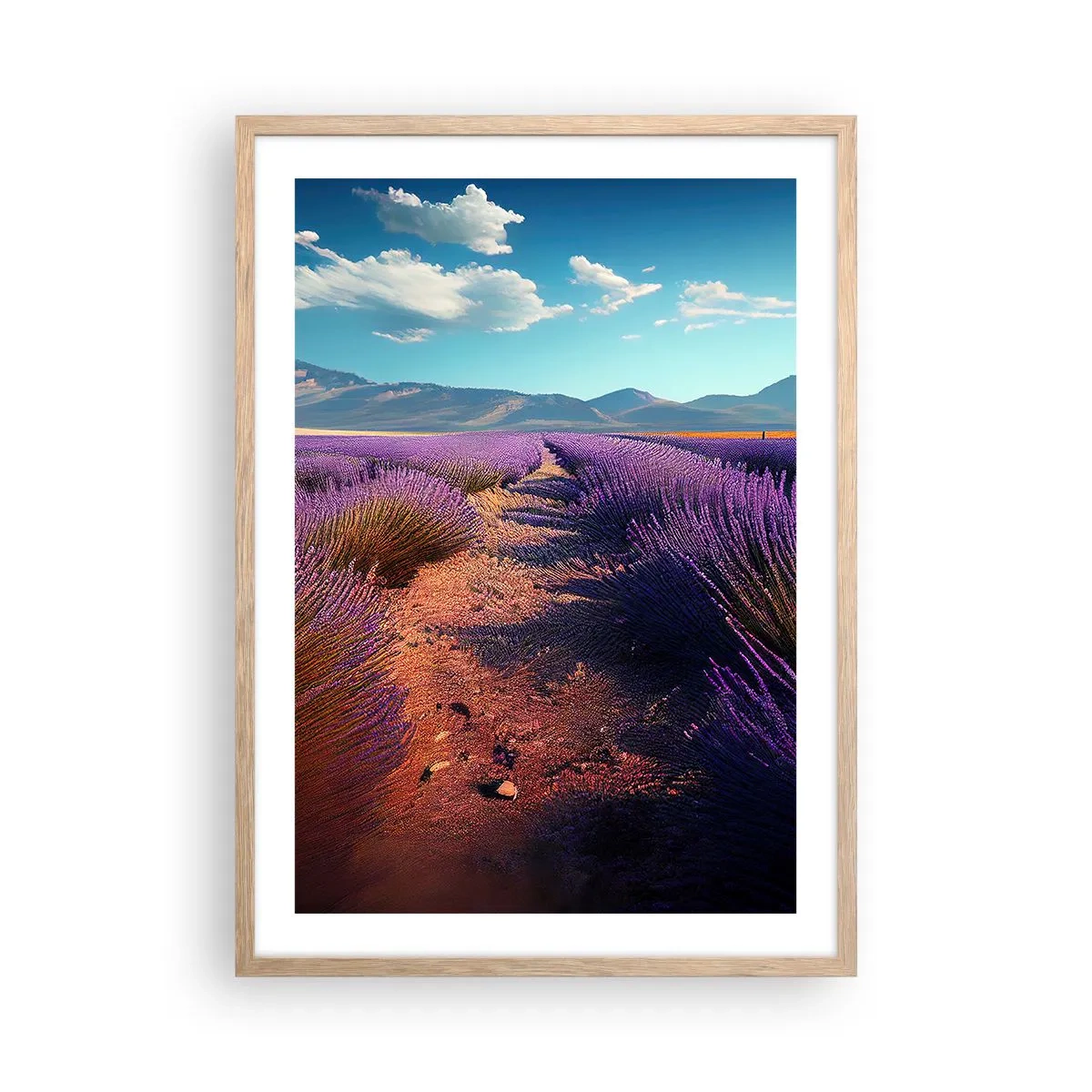 Plakat w ramie jasny dąb - Pachnące pola - 50x70 cm