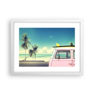 Plakat w białej ramie - Wakacje czas zacząć - 40x30 cm