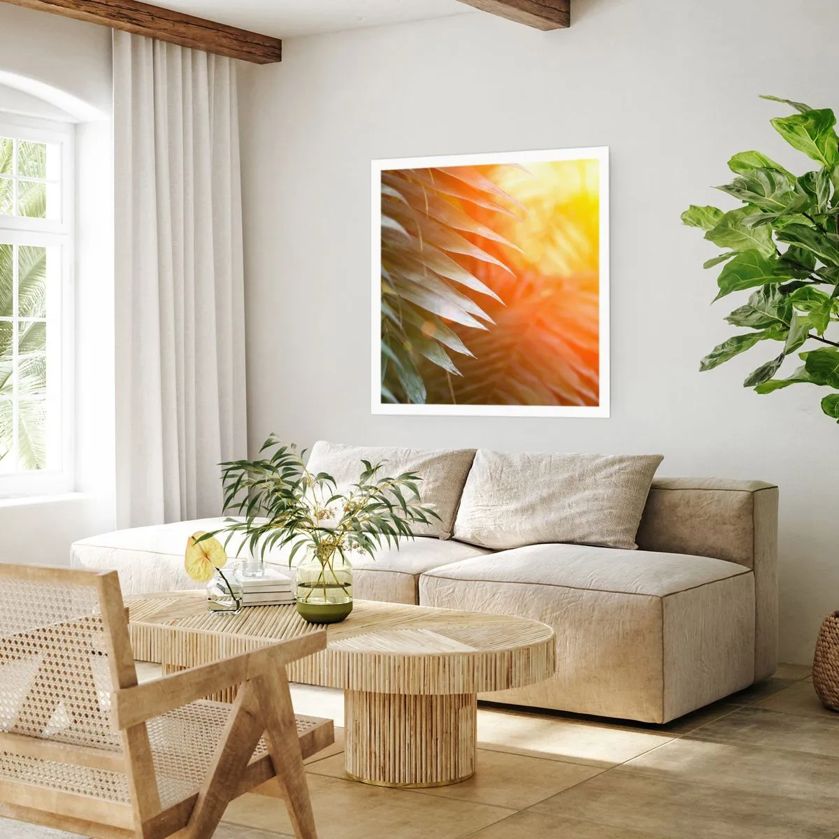 Plakat - Poranek w dżungli - 40x40 cm