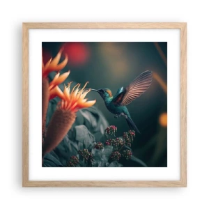 Plakat w ramie jasny dąb - naprawdę barwne życie - 40x40 cm