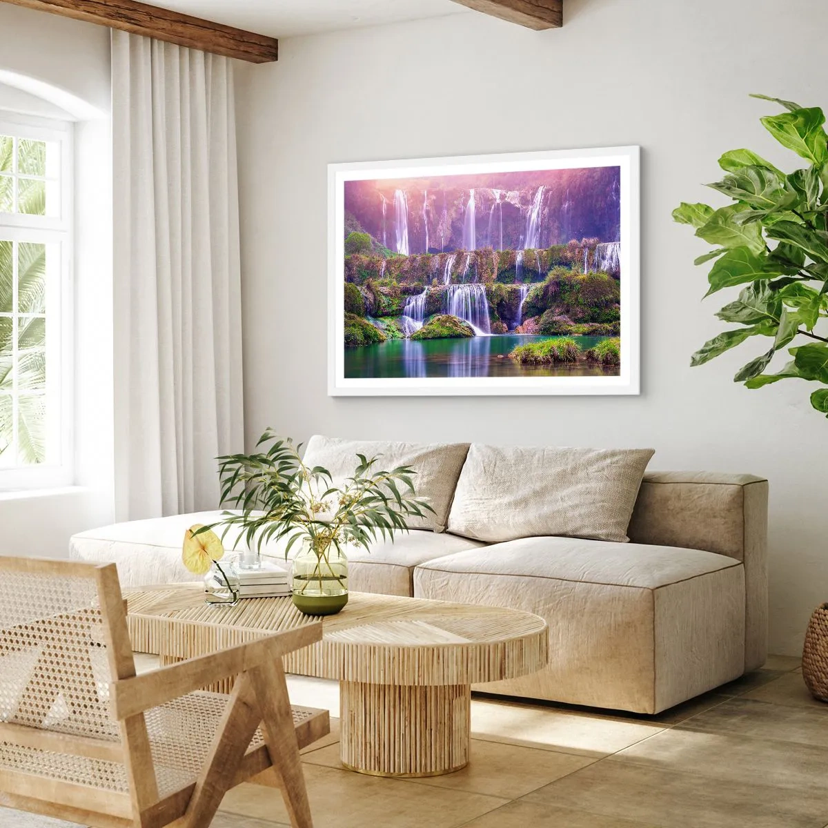 Plakat w białej ramie - Schody do nieba - 91x61 cm