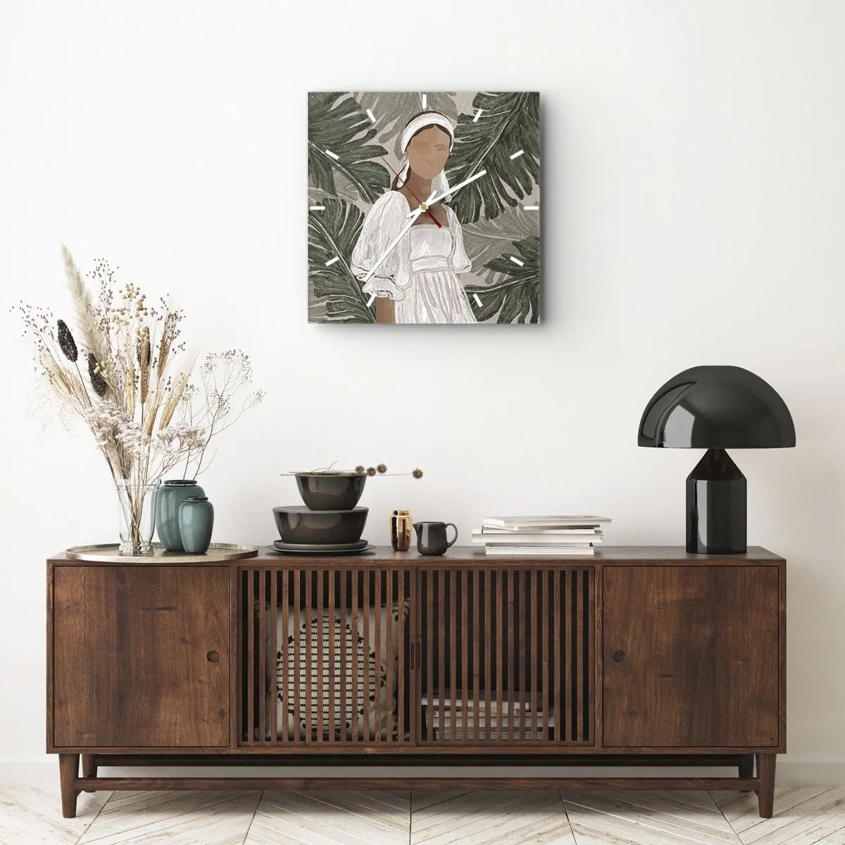 Zegar ścienny - Portret egzotyczny - 40x40 cm