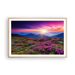 Plakat w ramie jasny dąb - Ziół zapachniały świeże pęki od niw - 91x61 cm
