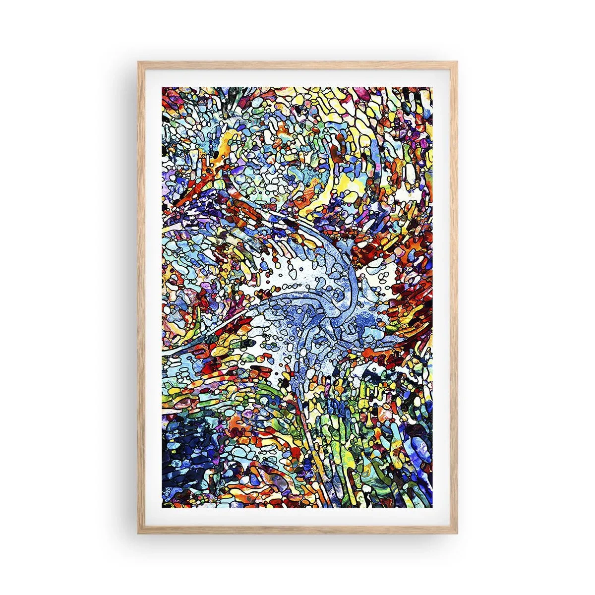 Plakat w ramie jasny dąb - Witraż kroplisty - 61x91 cm