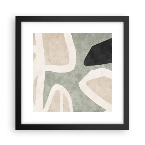 Plakat w czarnej ramie - Kompozycja z motywem czerni - 30x30 cm