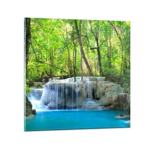 Obraz na szkle - Utonąć w turkusie i w zieleni - 40x40 cm