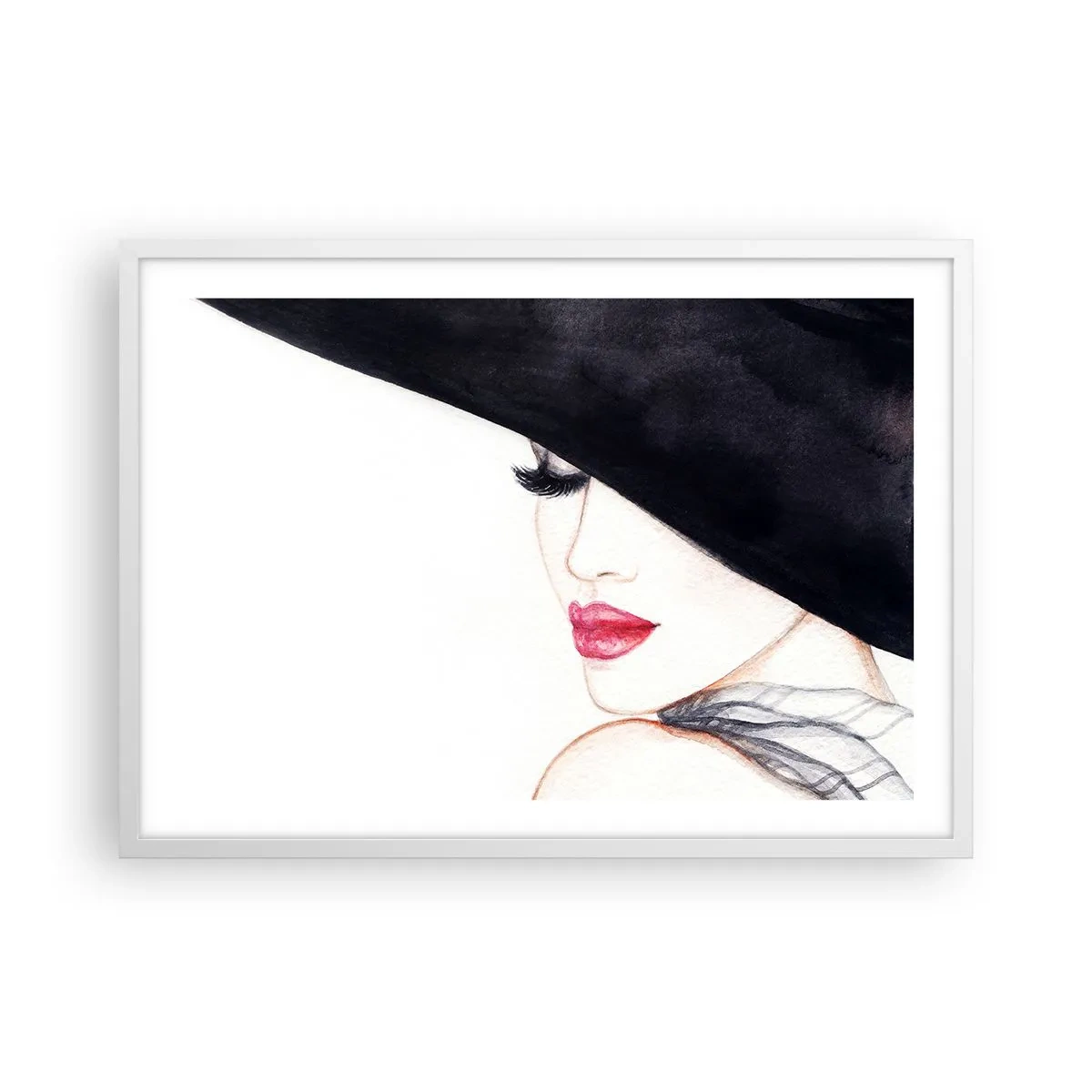 Plakat w białej ramie - Elegancja i zmysłowość - 70x50 cm