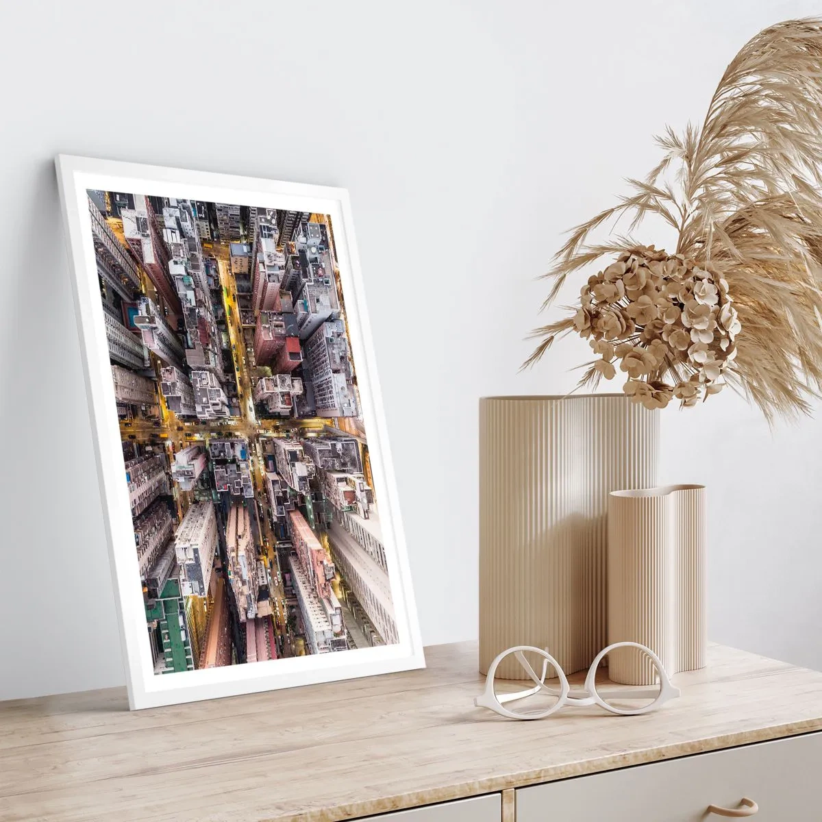 Plakat w białej ramie - Pozdrowienia z Hongkongu - 50x70 cm